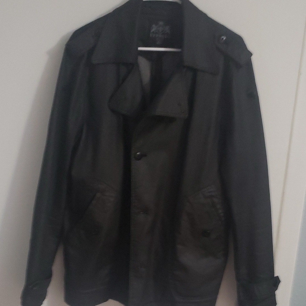 Express Men's Dark Gray Trench Coat